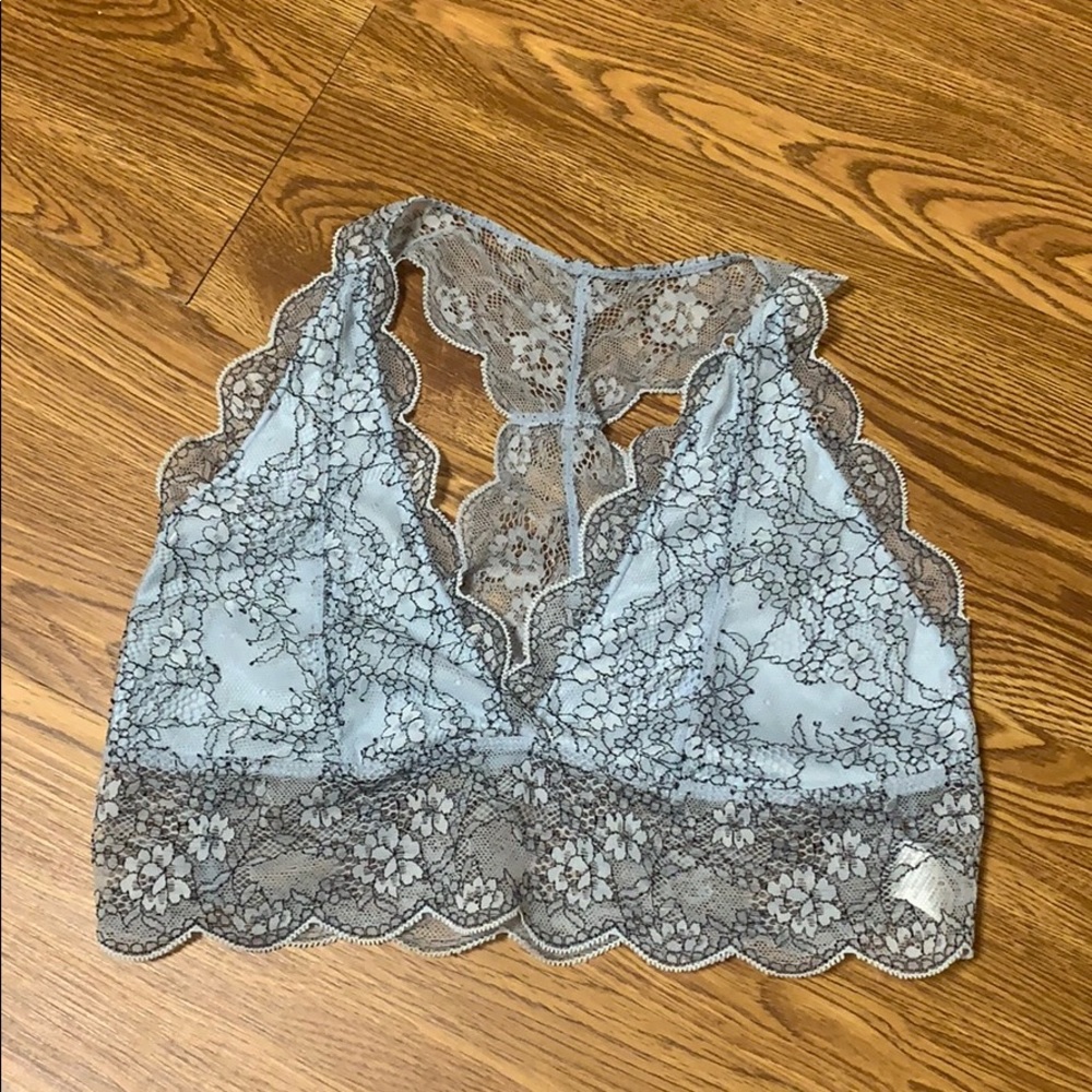Me to We Blue and Black Lace Bralette